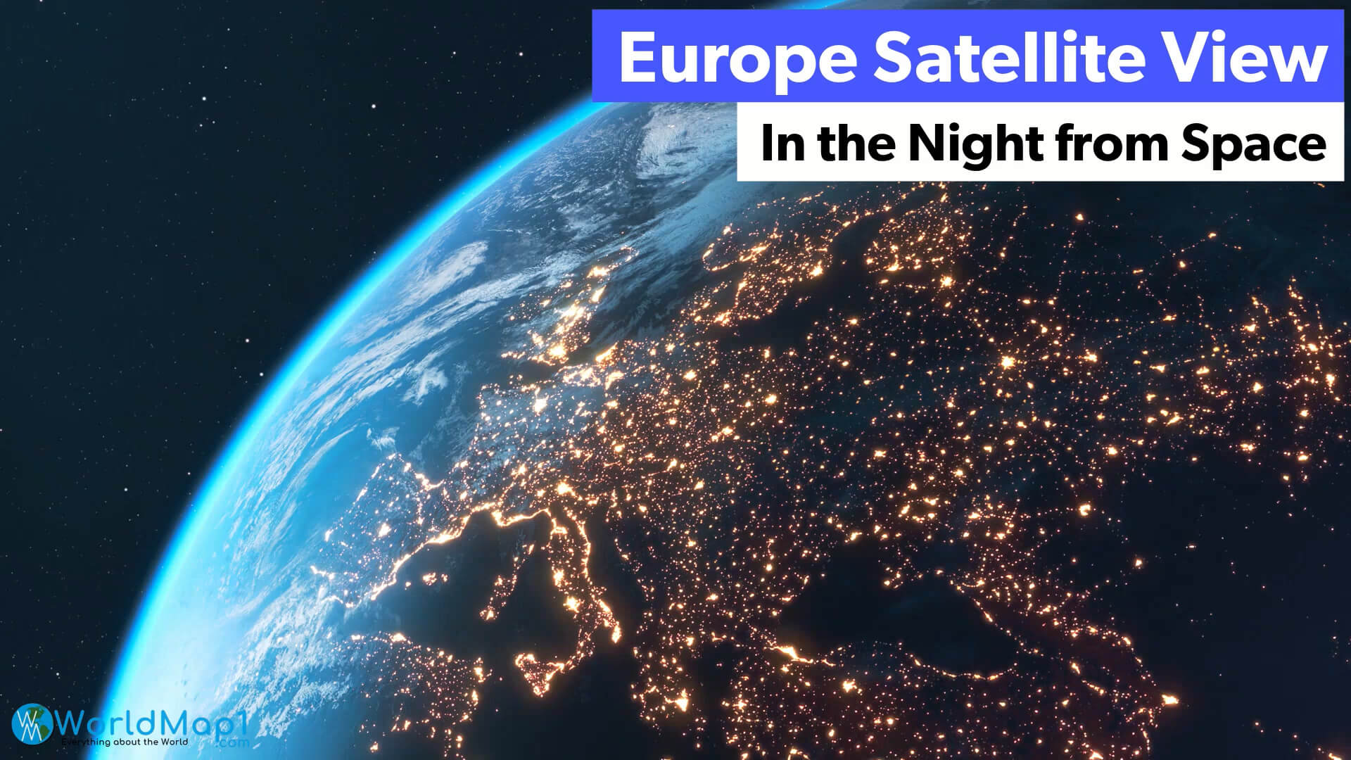 Europe Satellite View in the Night